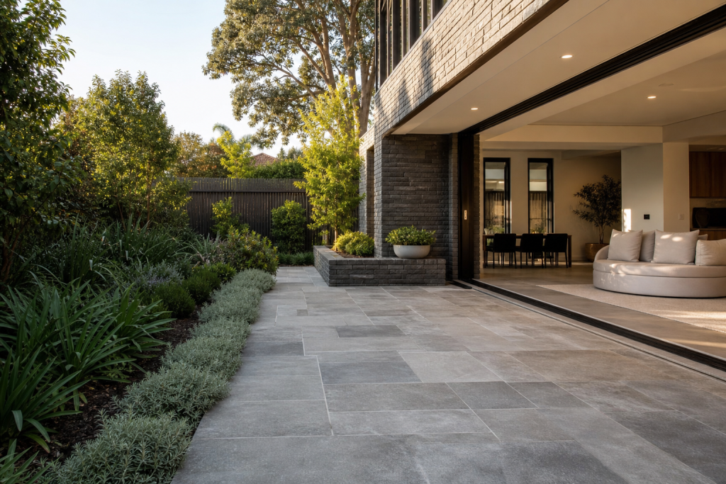 Outdoor stone paving and patio project